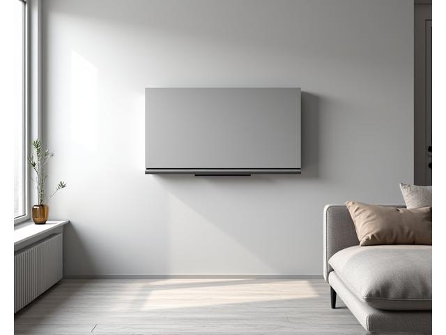 Sleek wall-mounted cable system folded flat against a modern apartment wall